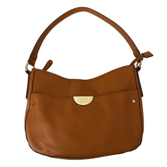 Jones New York Tan Faux Leather Shoulder Bag - Picture 1 of 9